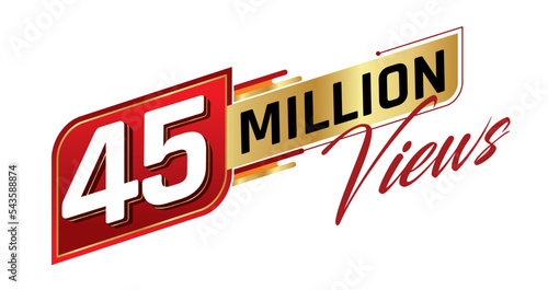 45 million views isolated on background. Vector illustration. photo