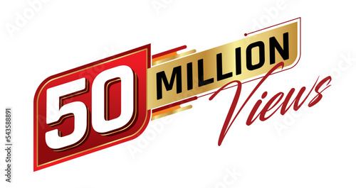 50 million views isolated on background. Vector illustration.