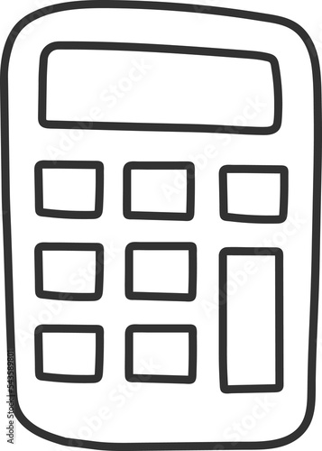 calculator black thin line element, School icon set.