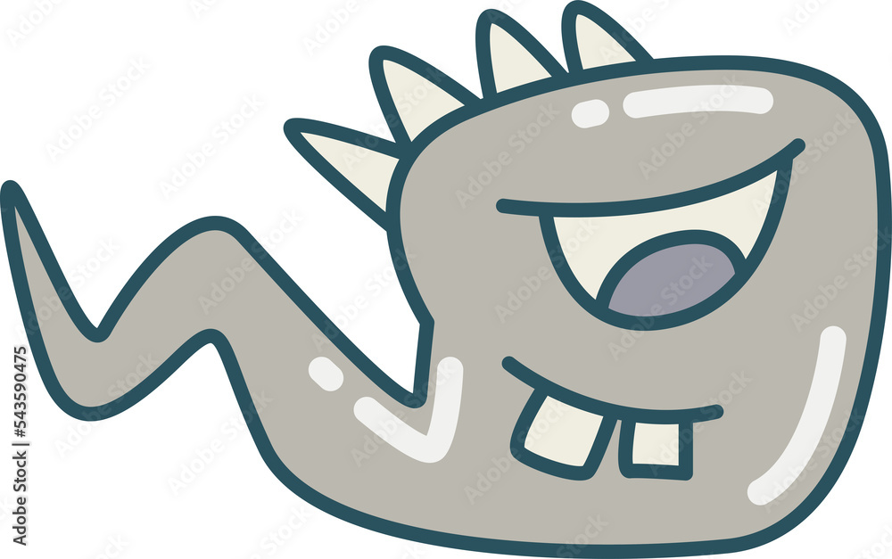 Obraz premium funny doodle monster character illustration