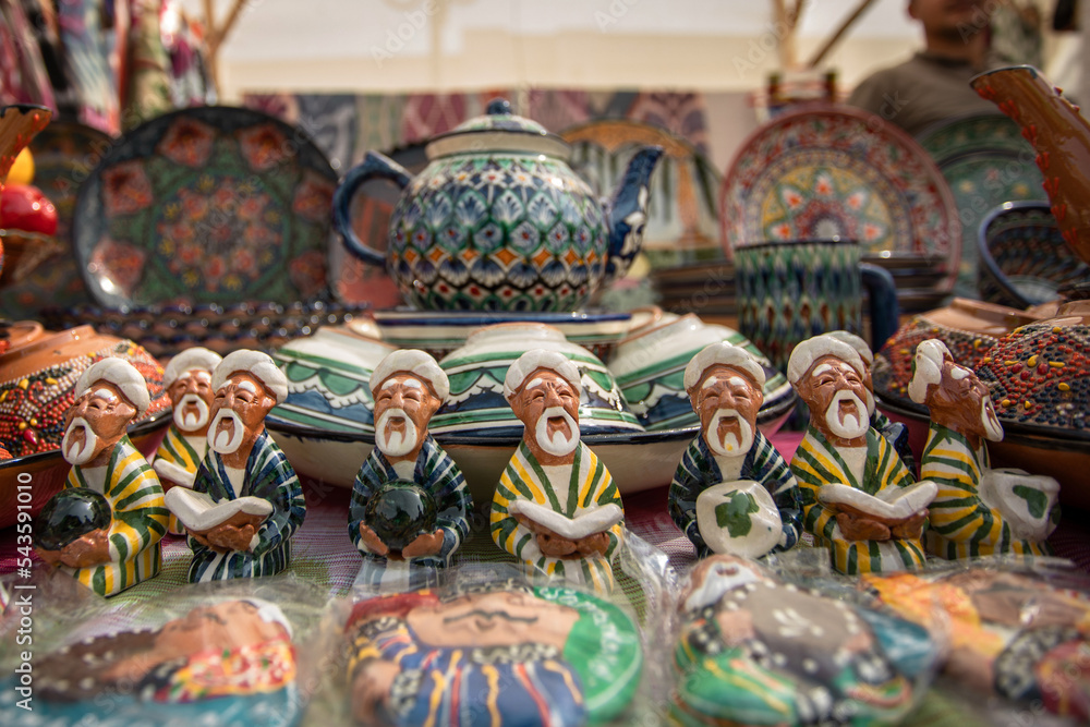 The ceramic men can be found everywhere in Uzbekistan as souvenirs.