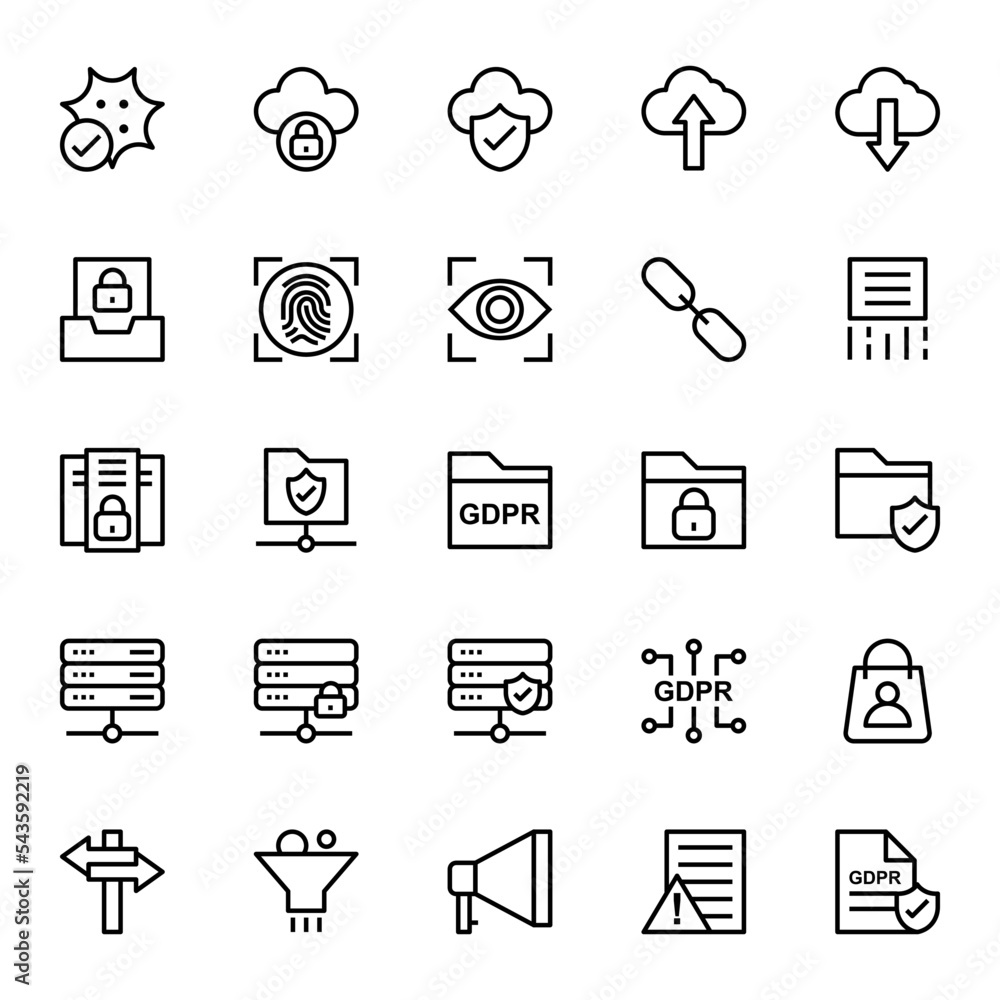 Fototapeta premium Outline icon for gdpr