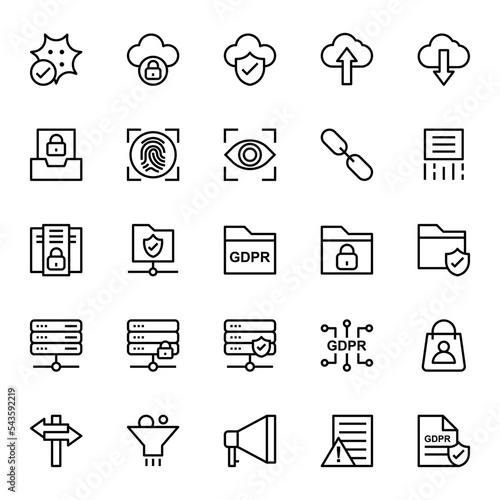 Outline icon for gdpr