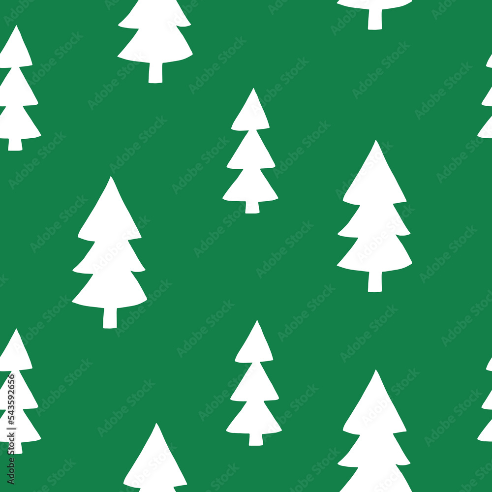 christmas tree seamless pattern hand drawn in doodle style. silhouette, simple, minimalism, monochrome christmas tree seamless pattern hand drawn in doodle style. silhouette, simple, minimalism, monochrome
