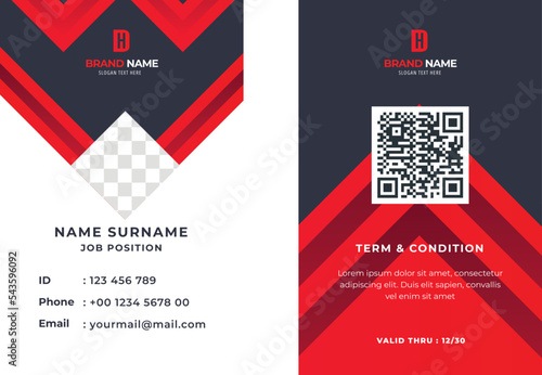Abstract id cards template with photo frame