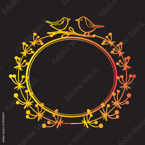 Text decoration frame document design vector logo template