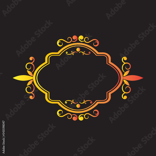 Text decoration frame document design vector logo template