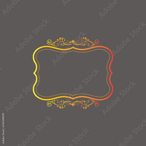 Text decoration frame document design vector logo template