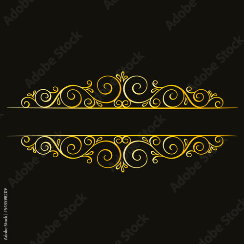 Text decoration frame document design vector logo template