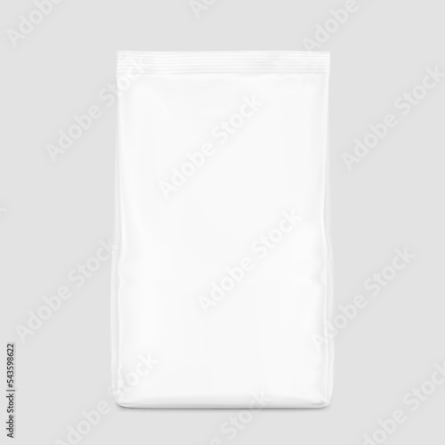 Realistic vertical bag mockup. Vector illustration. Front view. Can be use for your design, presentation, promo, ad. EPS10.	