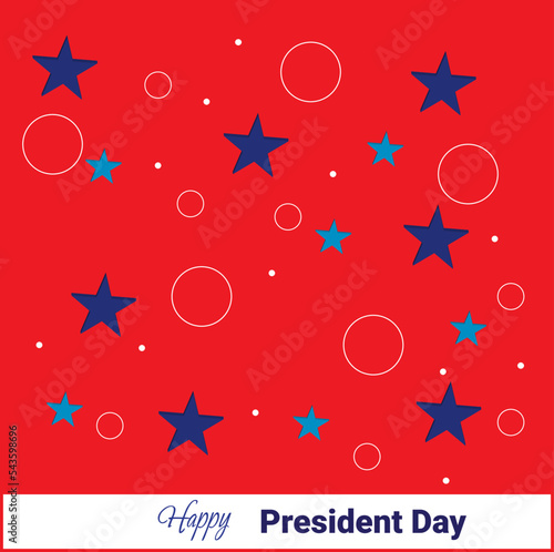 Happy Presidents day star and ribbon banner template. Background president's day.
