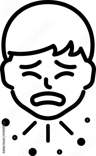 A man who coughs heavily icon.