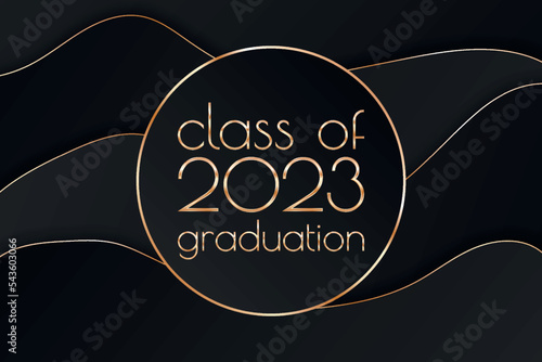 Class of 2023 graduation text design for cards, invitations or banner