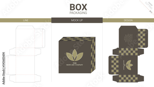 Fotografiet Box packaging and mockup die cut template