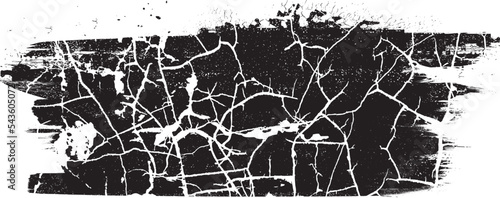Crack texture . Grunge Paint stripe . Vector brush Stroke . Distressed banner . Black isolated paintbrush collection . Modern Textured shape . Dry border in Black 