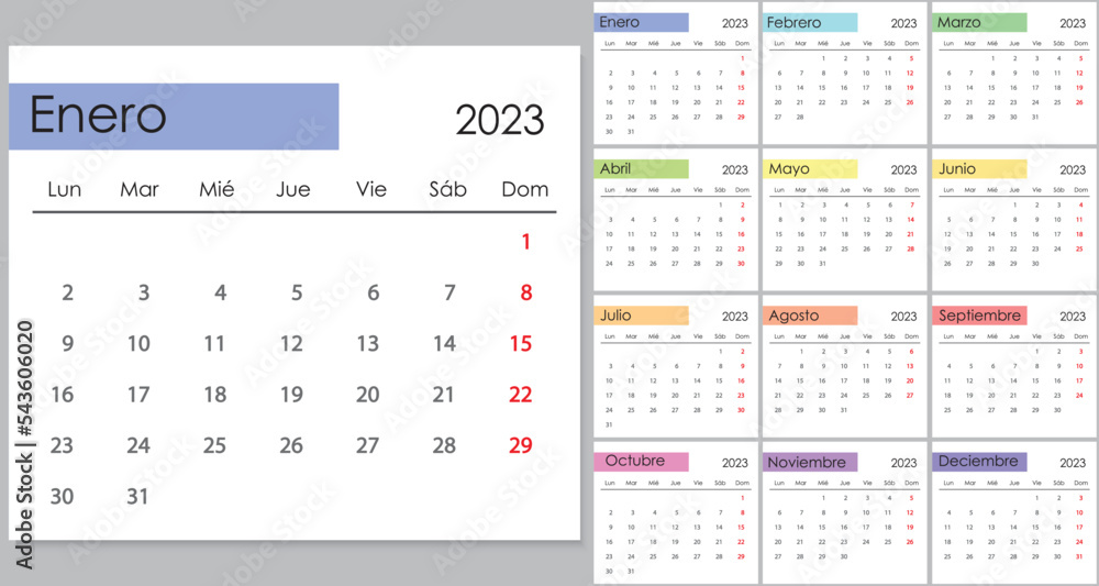 Calendar 2023 on Spanish language, week start on Monday. Calendar 2023 on Spanish language, week start on Monday.