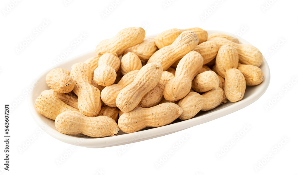 Shelled peanuts isolated on white background. Shelled peanuts isolated on white background.