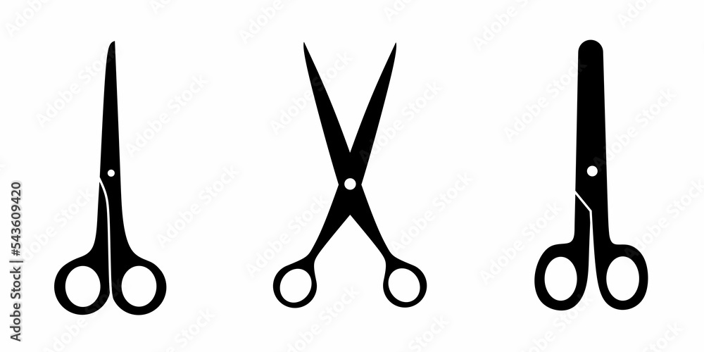scissor icon set for cutting flat style. Stock vector design scissor icon set for cutting flat style. Stock vector design
