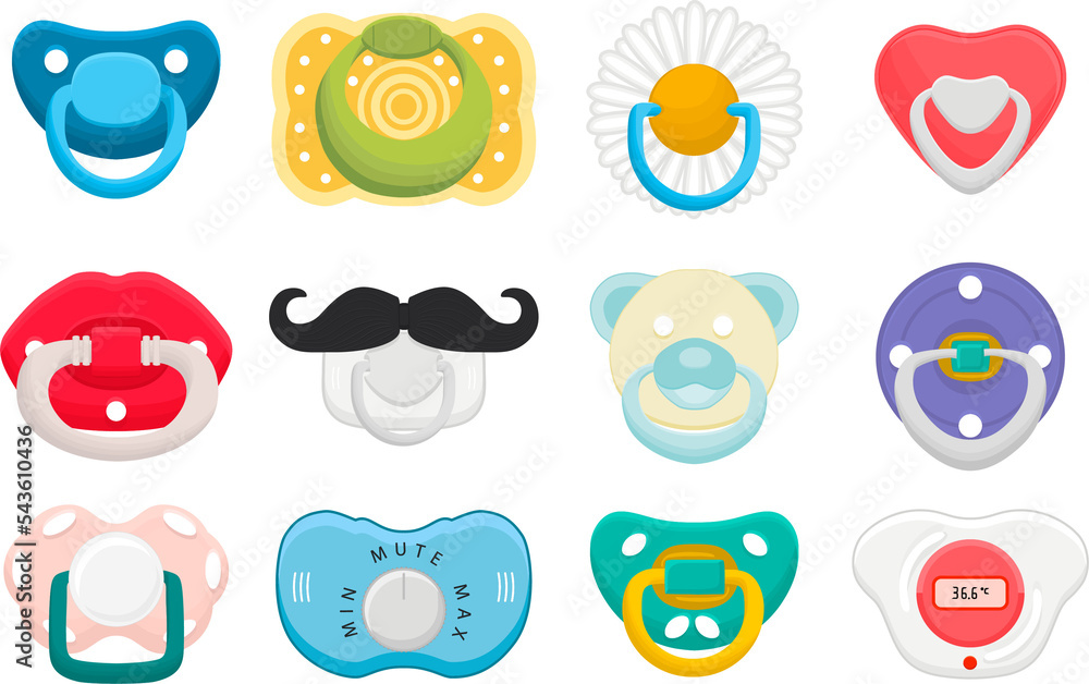 big set baby pacifiers, dummy with rubber nipple big set baby pacifiers, dummy with rubber nipple