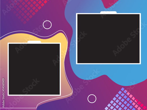 Paper Photo Frame Abstract Background Modern Design vector 