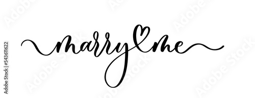 Marry me - vector calligraphic inscription with smooth lines.