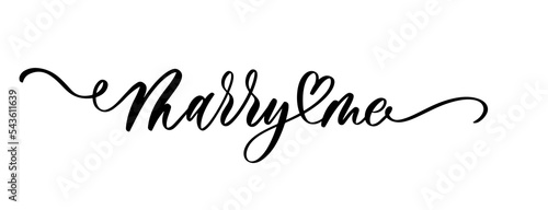 Marry me - vector calligraphic inscription with smooth lines.