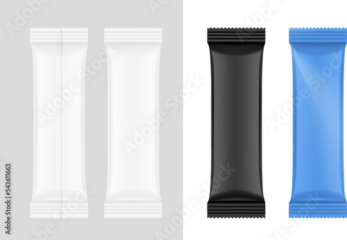 Blank snack bar mockup set. Vector illustration isolated on white background. It can be used in the adv, promo, package, etc. EPS10.	