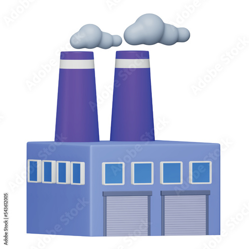 Factory 3d rendering isometric icon.