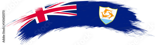 Flag of Anguilla in rounded grunge brush stroke.