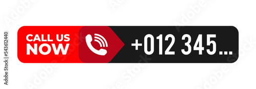 Call Us Now. Hotline, 24 hours, customer call service, phone call icon with number design for app, website. isolated on white background. Vector illustration
