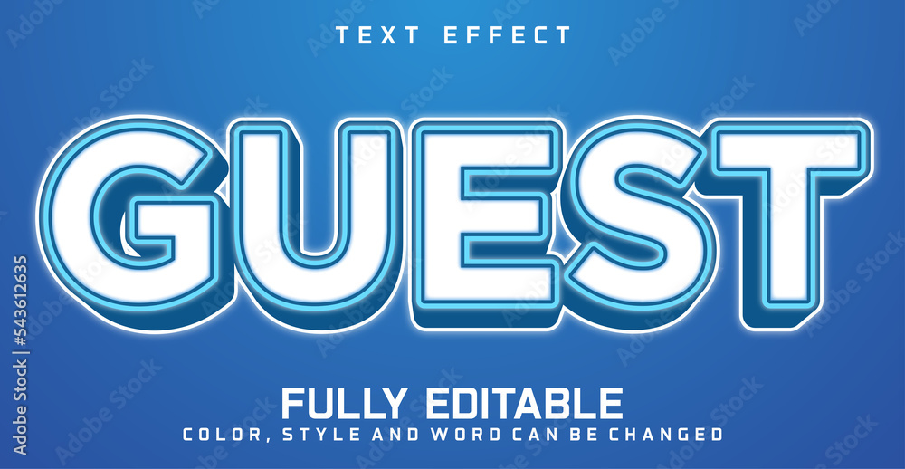 Obraz premium Editable Guest text style effect, text style concept