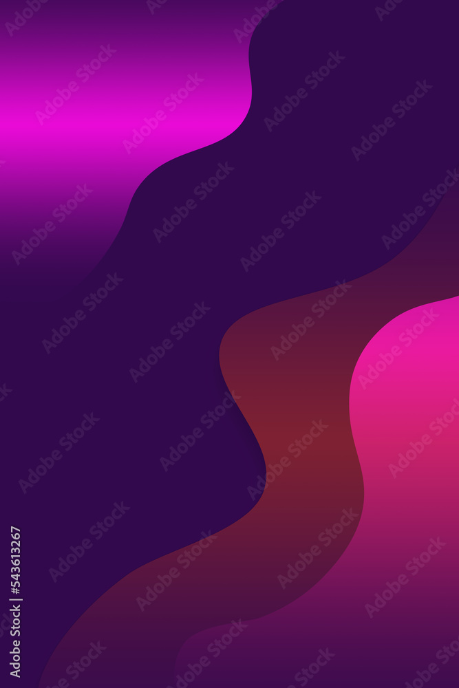 dark violet background with magenta and orange gradient waves and free space for text