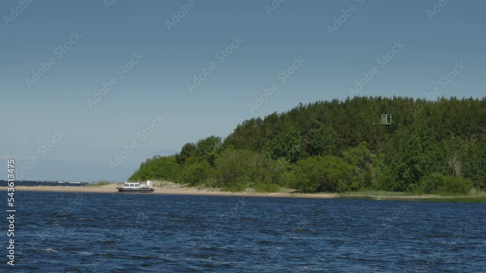 The landscape view of the island in Narva Estonia with the blue waters in the sea in Estonia The landscape view of the island in Narva Estonia with the blue waters in the sea in Estonia