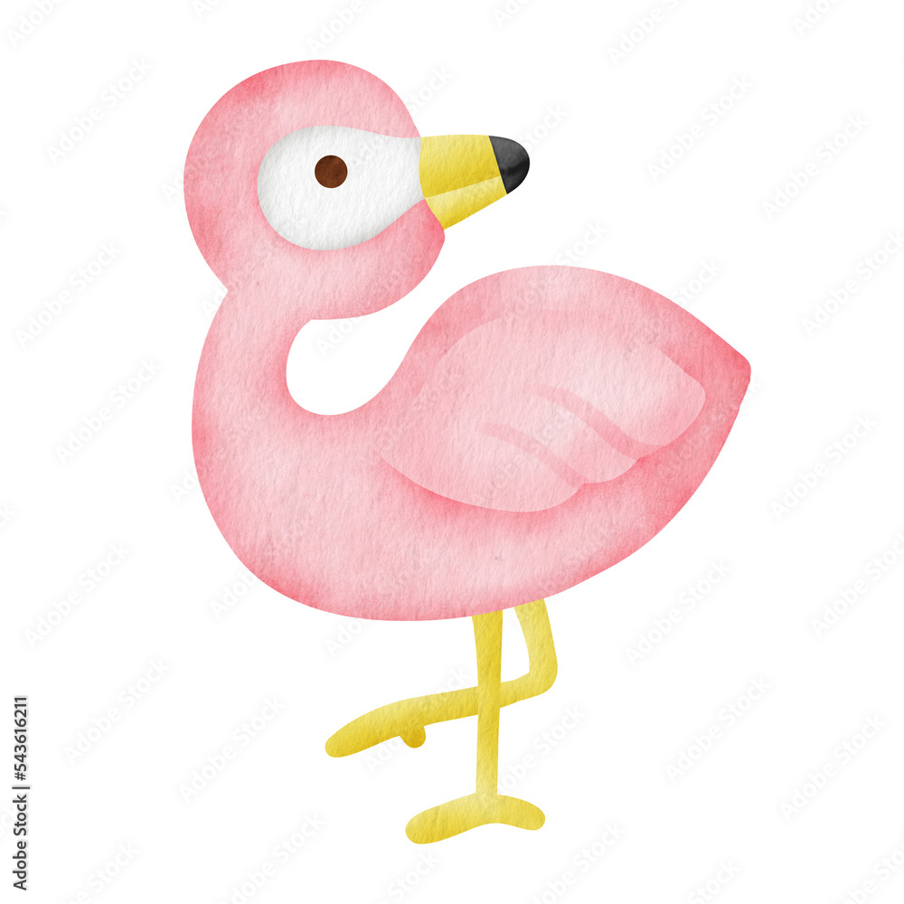 Cute flamingo clipart. Stock Illustration | Adobe Stock