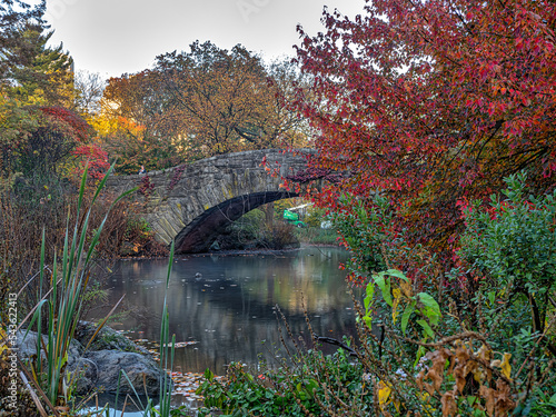 Gapstow Bridge in Central Park  autumn