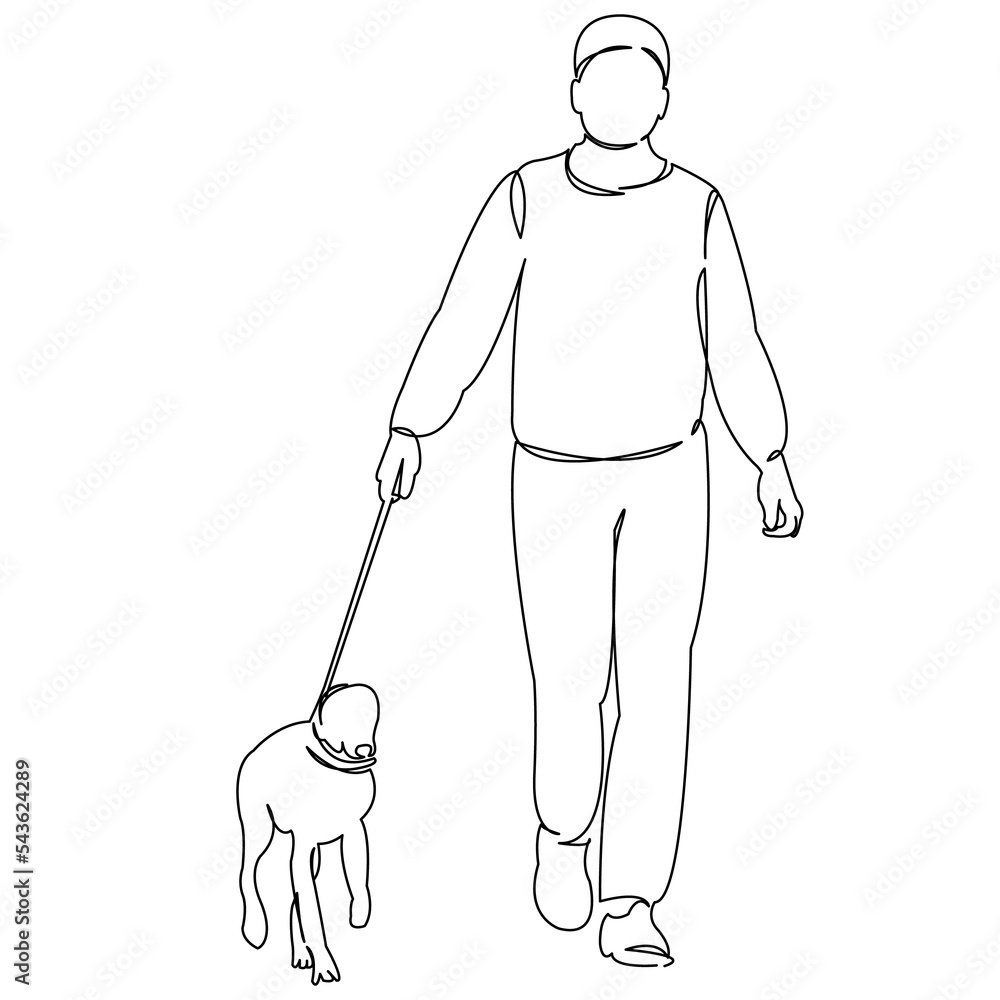 man walks with a dog man walks with a dog