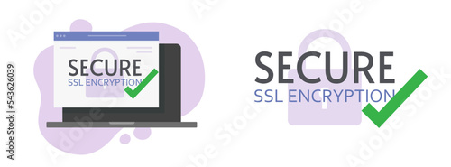 Ssl secure label connection online on website vector badge graphic, computer digital electronic digital web security lock for https connection image