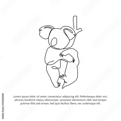 Canvas Print Koala line design