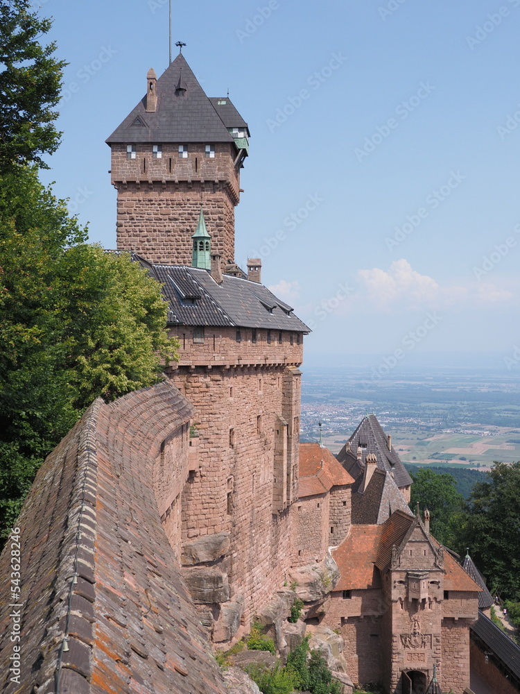 Castle of Koenigsbourg in Orschwiller town in France - vertical