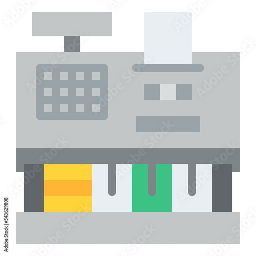 cashier machine banking money icon