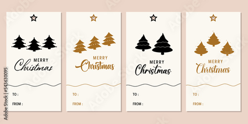 Merry Christmas tags set. Christmas printable gift tags. photo
