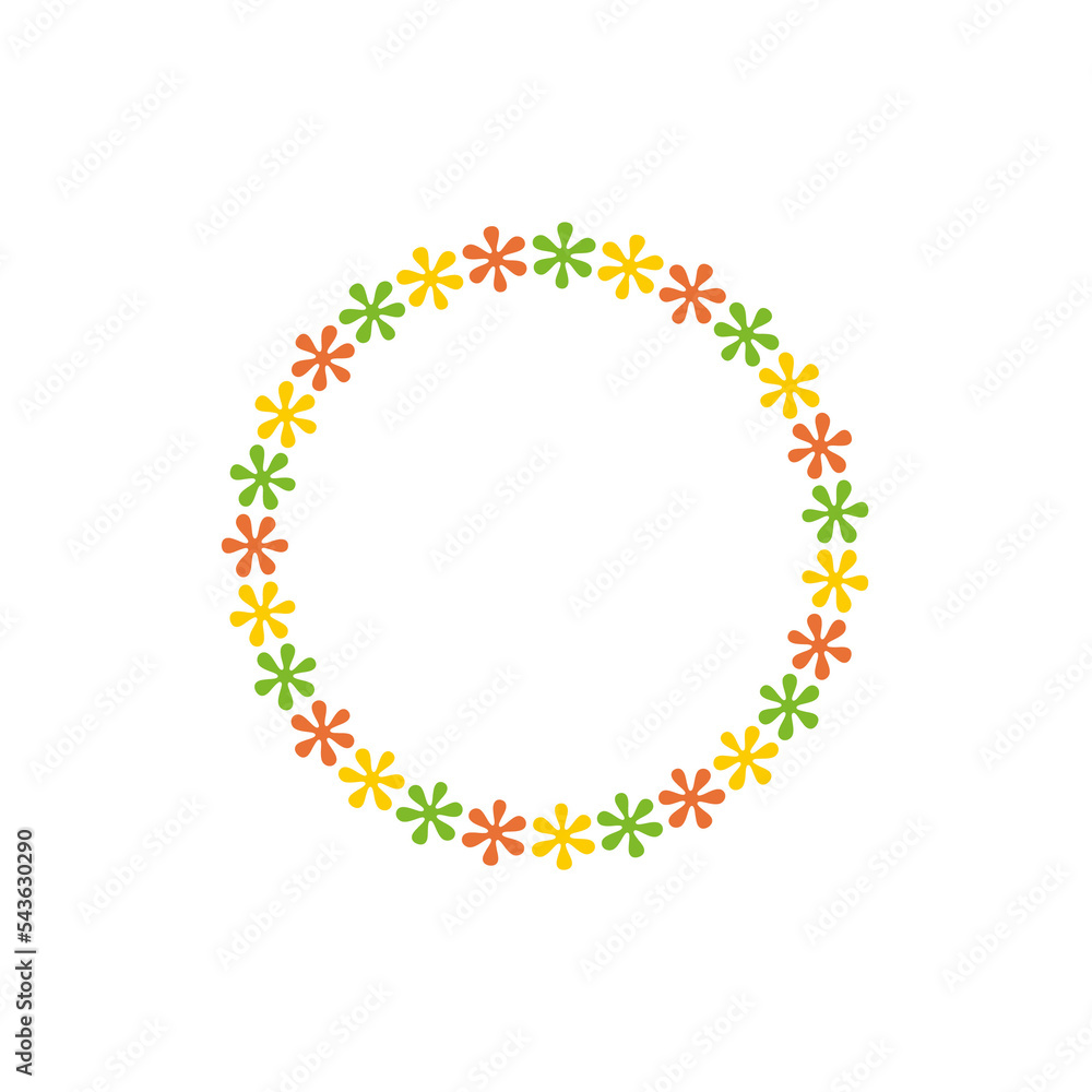Flower Circle Loop Shape. Frame.