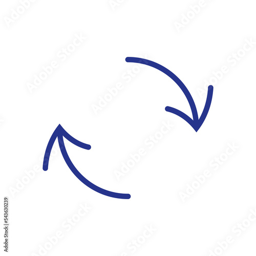 Circle Loop Arrow Icon Blue Color