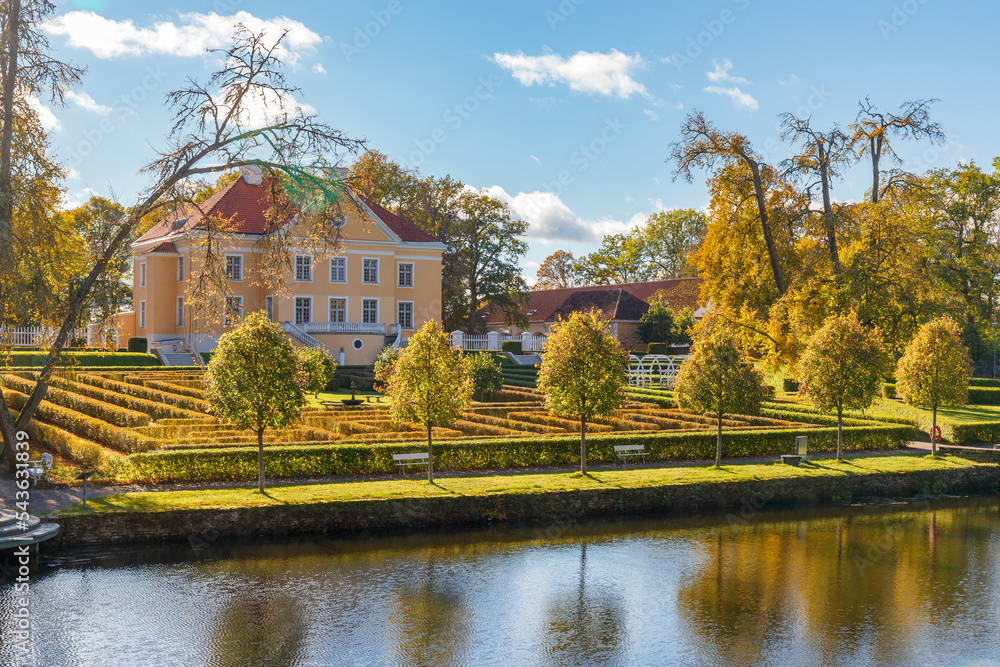 Manor at fall season. Palmse, Estonia.