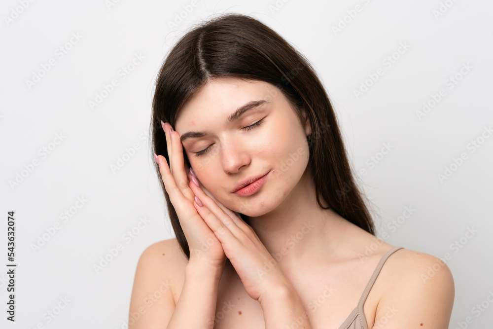 Young pretty Russian woman isolated on white background . Portrait Young pretty Russian woman isolated on white background . Portrait