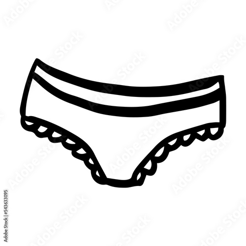Simple hand drawn panties for women doodle style