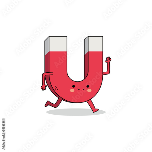 Cute magnet cartoon character running