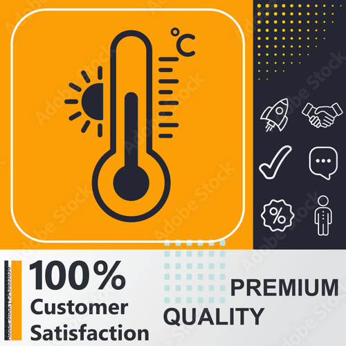 Temperature thermometer icon. Social media sign. Vector illustration