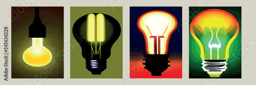 Vector image of a light bulb. Realistic 3d object on transparent background. The effect of light. A symbol of creativity and ideas.