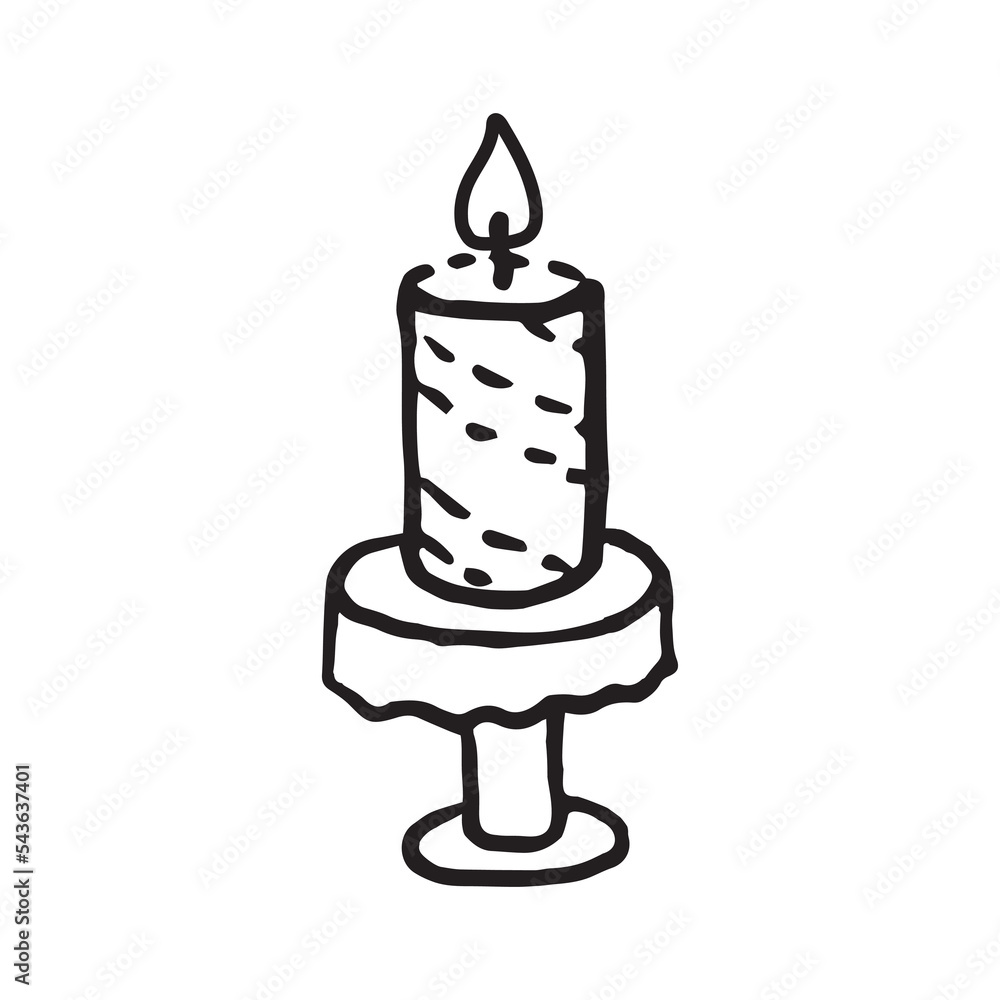 Illustration of a candle on isolated white background Illustration of a candle on isolated white background